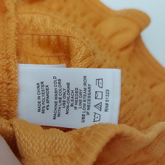 1. State Faux Wrap Top with Smocked Waist and Lace Detail Size Medium - Picture 5 of 7